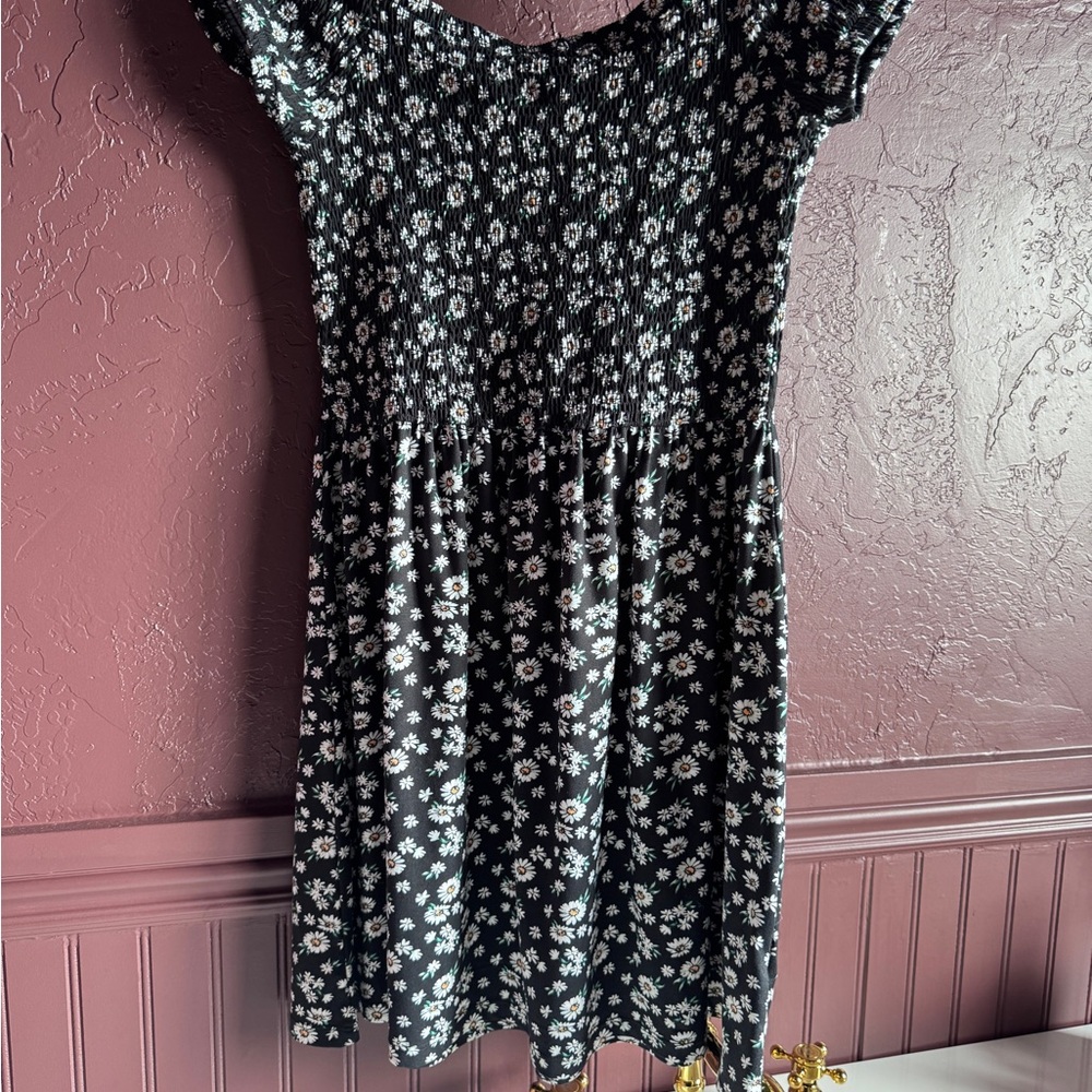 Brave Soul Black Dress with White Floral Design